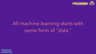 M A C H I N E  
L E A R N I N G
All machine learning starts with
some form of "data."
PROCESSES
 