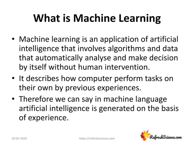 An introduction to machine learning algorithms | PPT