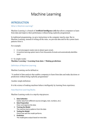 Comprehensive Introduction to Machine Learning Concepts and Algorithms ...