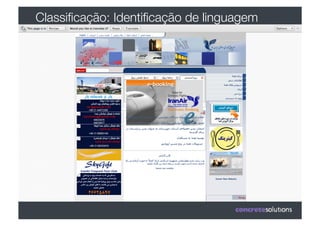 Classiﬁcação: Identiﬁcação de linguagem
 