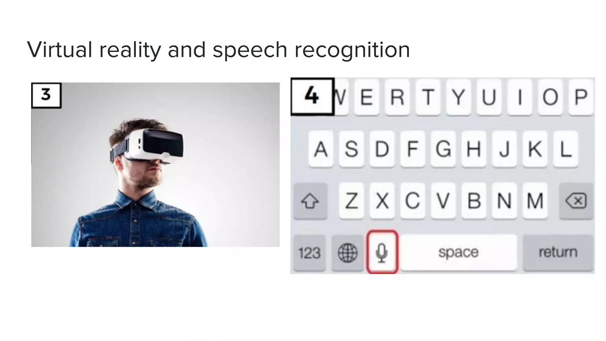 Virtual reality and speech recognition
 