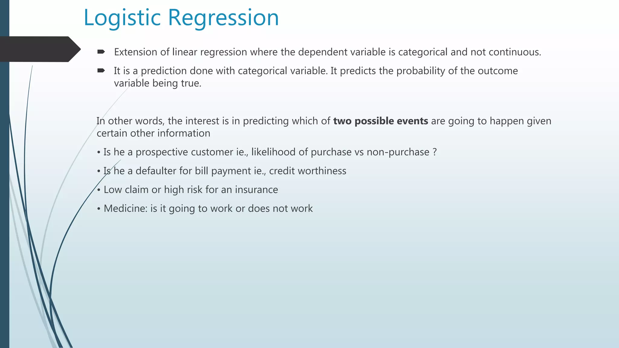 Machine learning session5(logistic regression) | PPTX | Technology ...