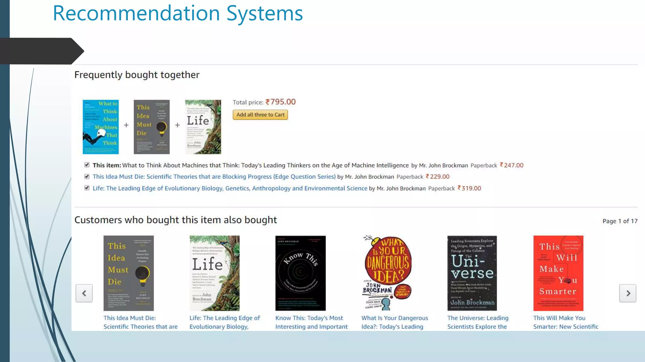 Recommendation Systems
 