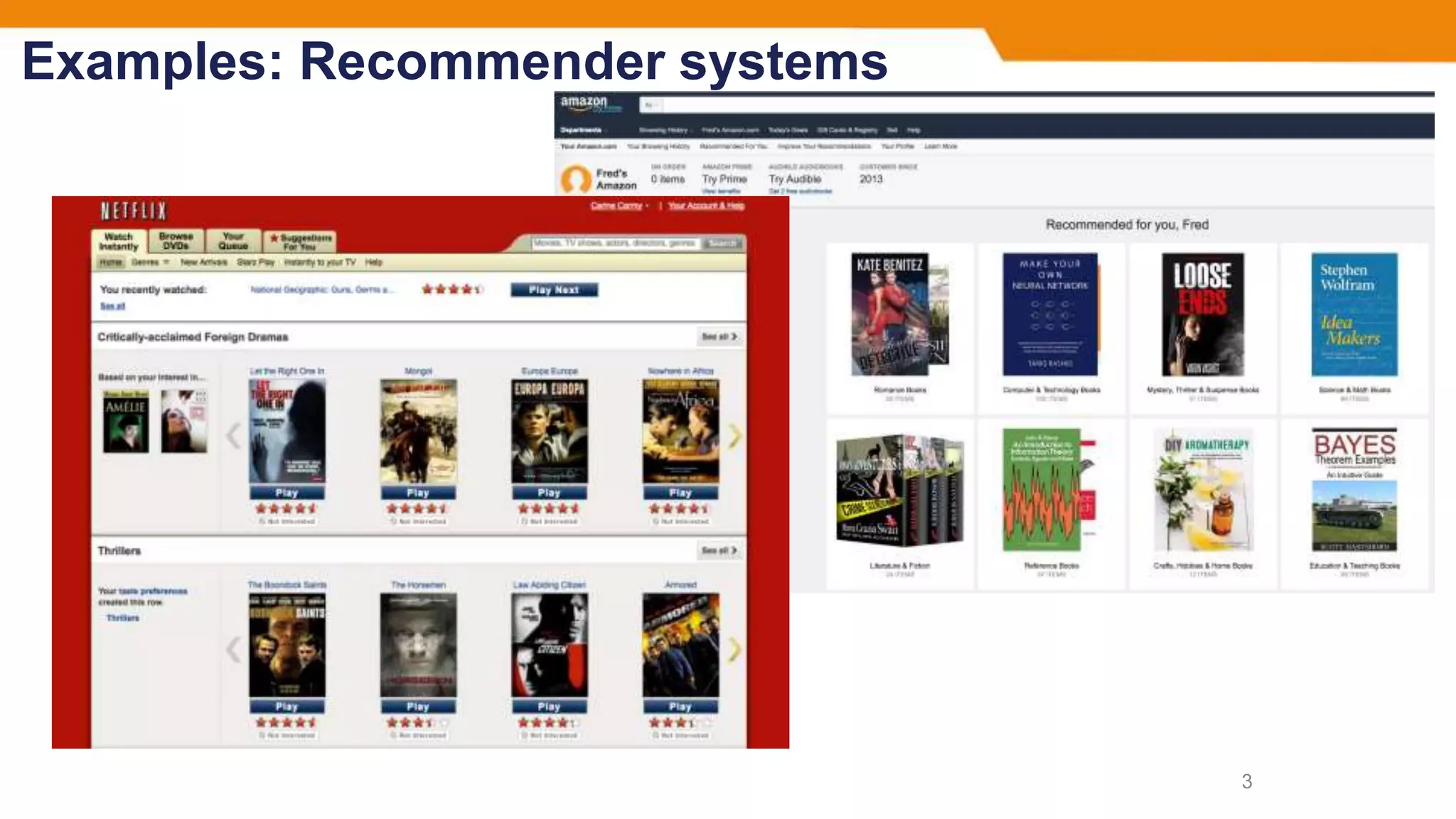 Examples: Recommender systems
3
 