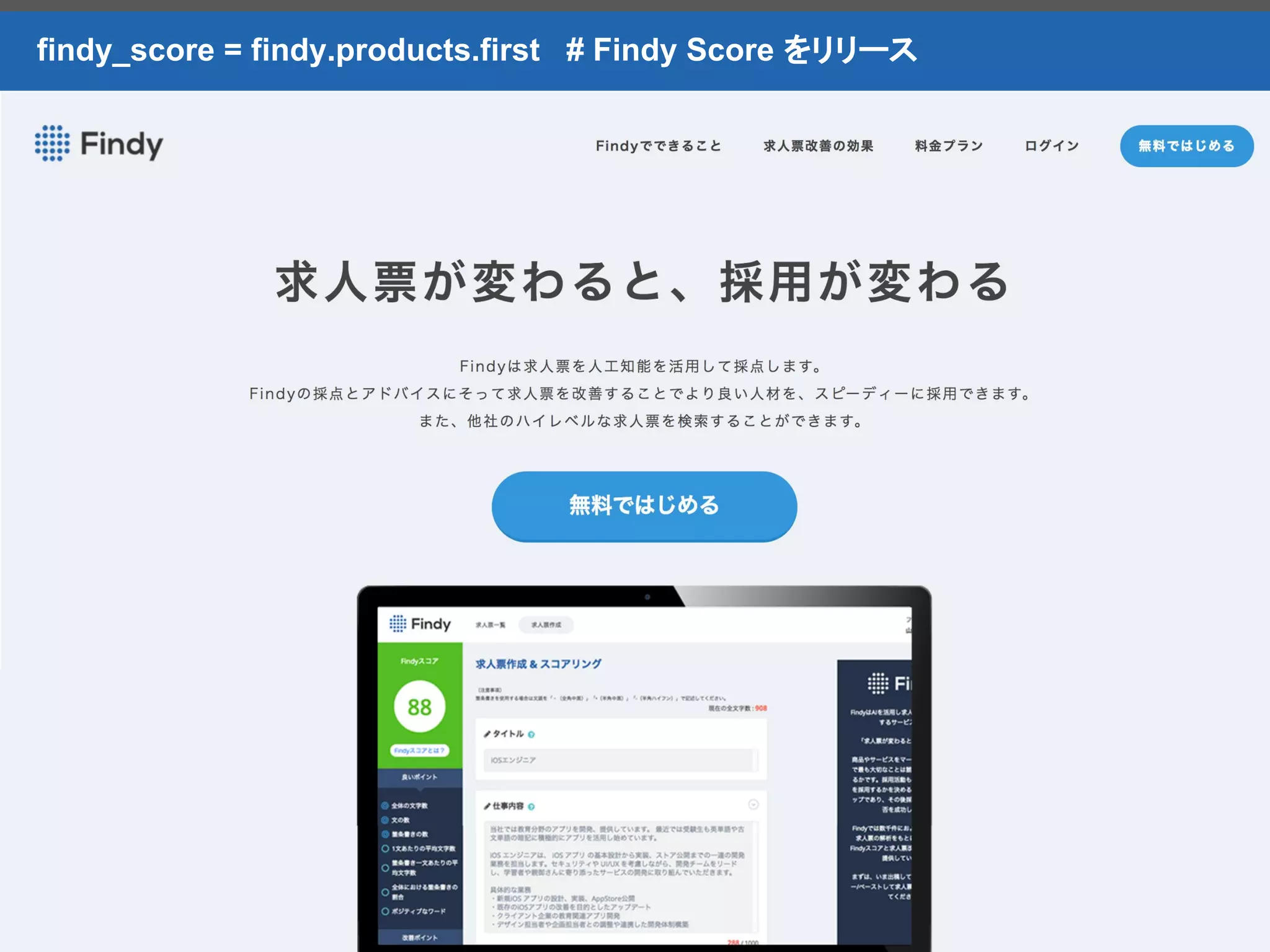 Copyright(C) 2017 Findy Inc. All rights reserved.
findy_score = findy.products.first # Findy Score をリリース
 