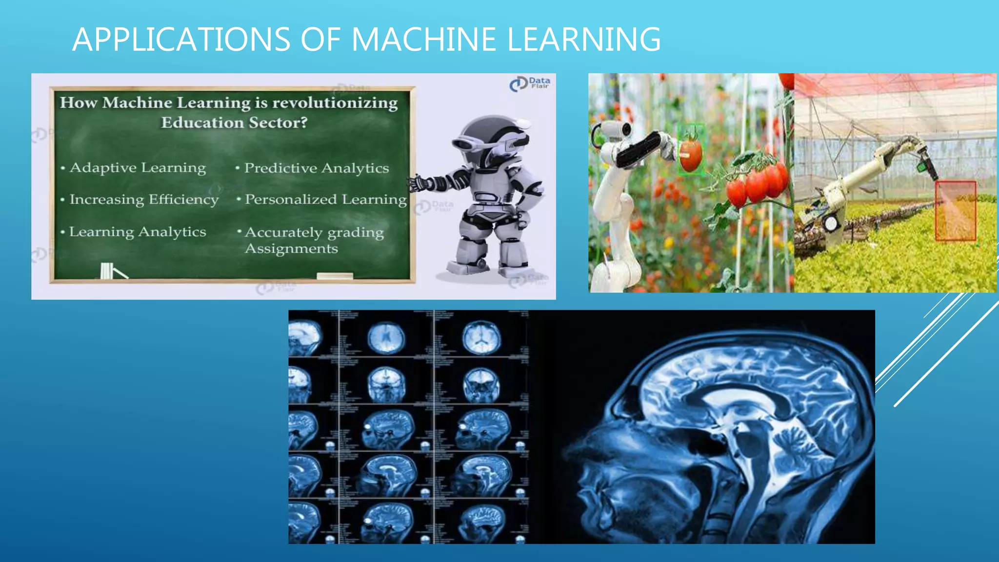 APPLICATIONS OF MACHINE LEARNING
 