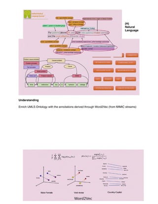 (H)
Natural
Language
Understanding
Enrich UMLS Ontology with the annotations derived through Word2Vec (from MIMIC streams)
 