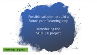 Possible solution to build a
future-proof learning loop
Introducing the
Skills 3.0 project
InnoEnergy @Ignatia
 