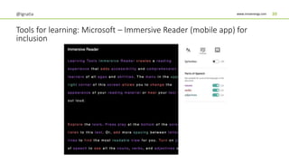 www.innoenergy.com
Tools for learning: Microsoft – Immersive Reader (mobile app) for
inclusion
@Ignatia 39
 