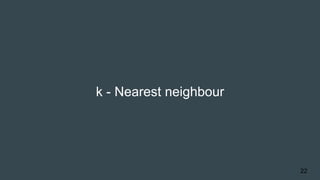 k - Nearest neighbour
22
 