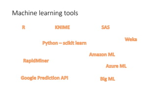 Machine learning tools
 