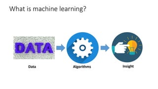 What is machine learning?
Data Algorithms Insight
 