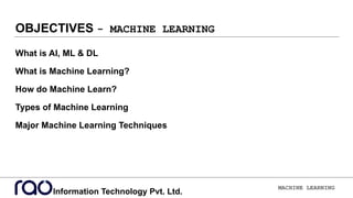 Machine Learning and its types - Internship Presentation - week 8 | PDF
