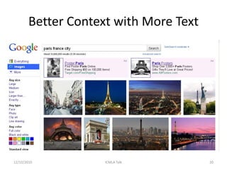 Better Context with More Text




12/12/2010           ICMLA Talk         20
 