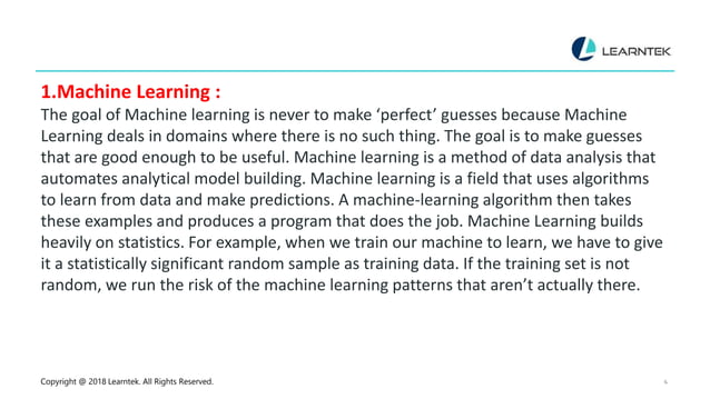 Machine learning and pattern recognition | PPTX | Technology Industry ...