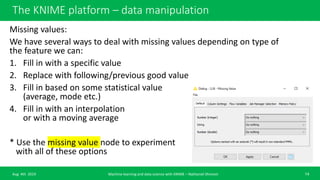 Machine learning basic course with KNIME analytics platform | PPTX