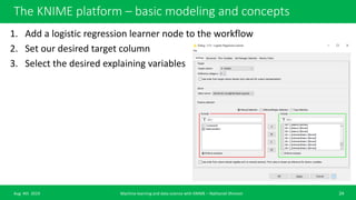 Machine learning basic course with KNIME analytics platform | PPTX