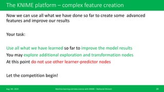 Machine learning basic course with KNIME analytics platform | PPTX