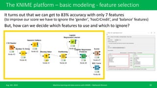 Machine learning basic course with KNIME analytics platform | PPTX