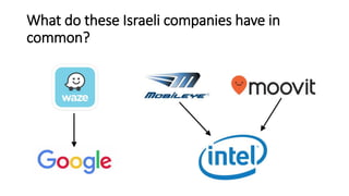 What do these Israeli companies have in
common?
 