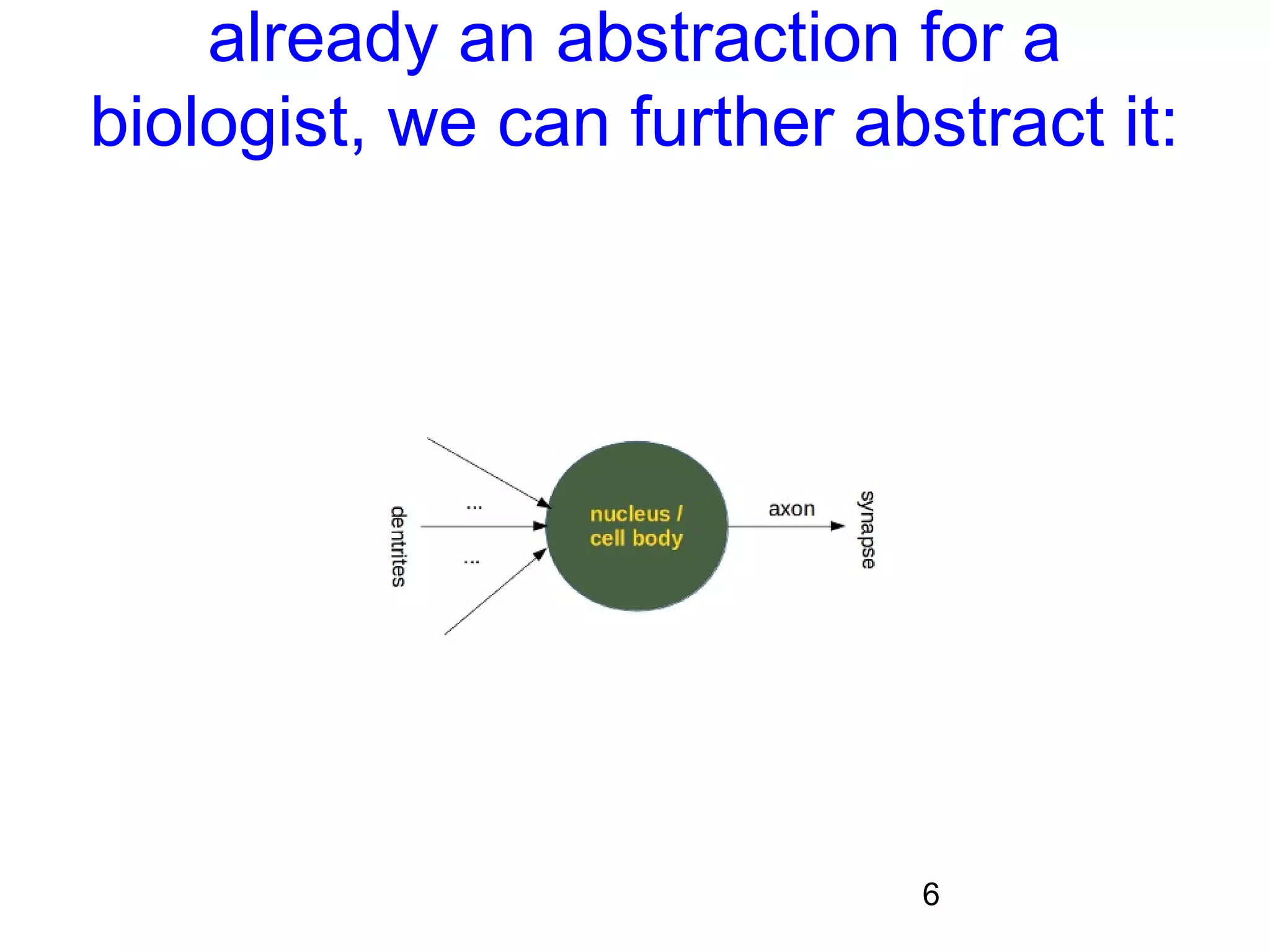 6
already an abstraction for a
biologist, we can further abstract it:
 