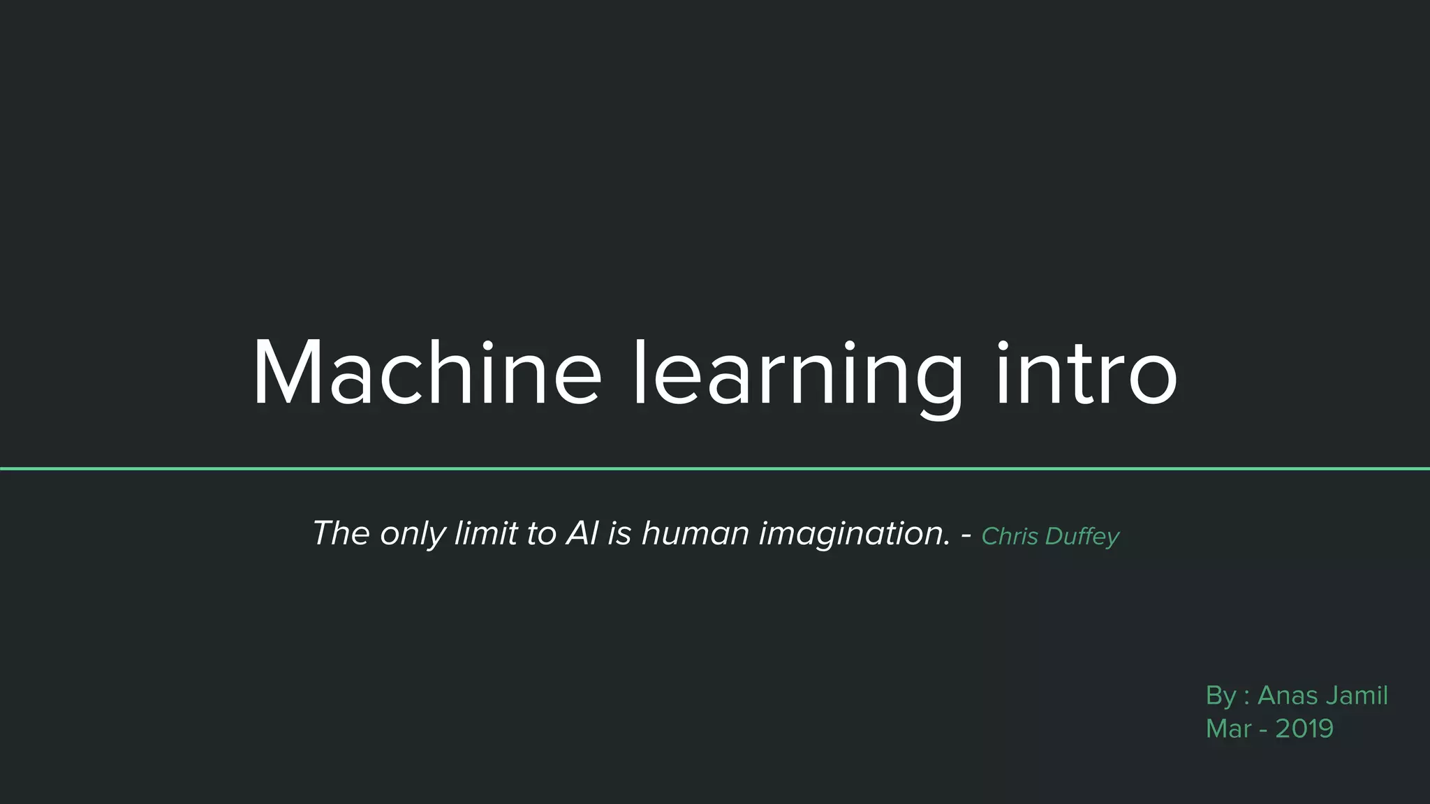 Machine learning introduction | PPT