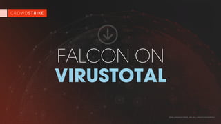 FALCON ON
VIRUSTOTAL
2016 CROWDSTRIKE, INC. ALL RIGHTS RESERVED.
 