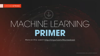 MACHINE LEARNING
PRIMER
More on this: watch http://tinyurl.com/MLcrowdcast
2016 CROWDSTRIKE, INC. ALL RIGHTS RESERVED.
 
