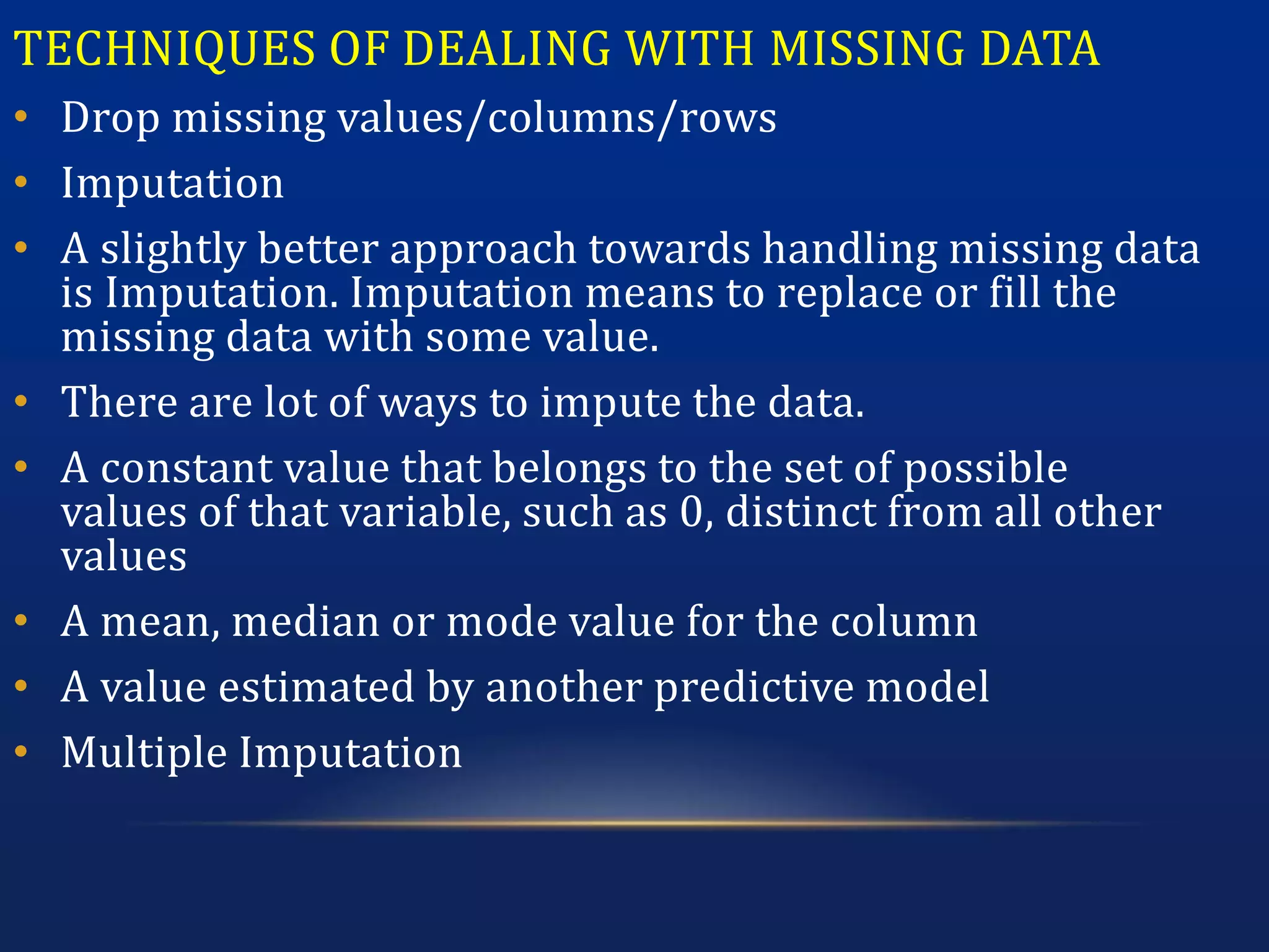 Data preprocessing in Machine learning | PPTX