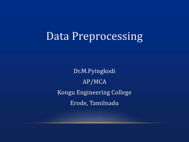 Data preprocessing in Machine learning