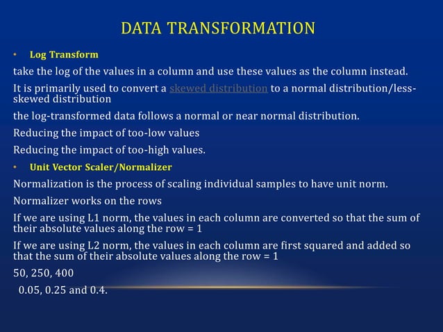 Data preprocessing in Machine learning