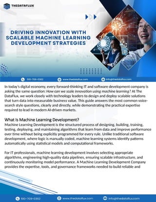 Machine learning development Solution | The Dataflux | PPTX