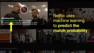 Netﬂix uses
machine learning
to predict the
match probability
 