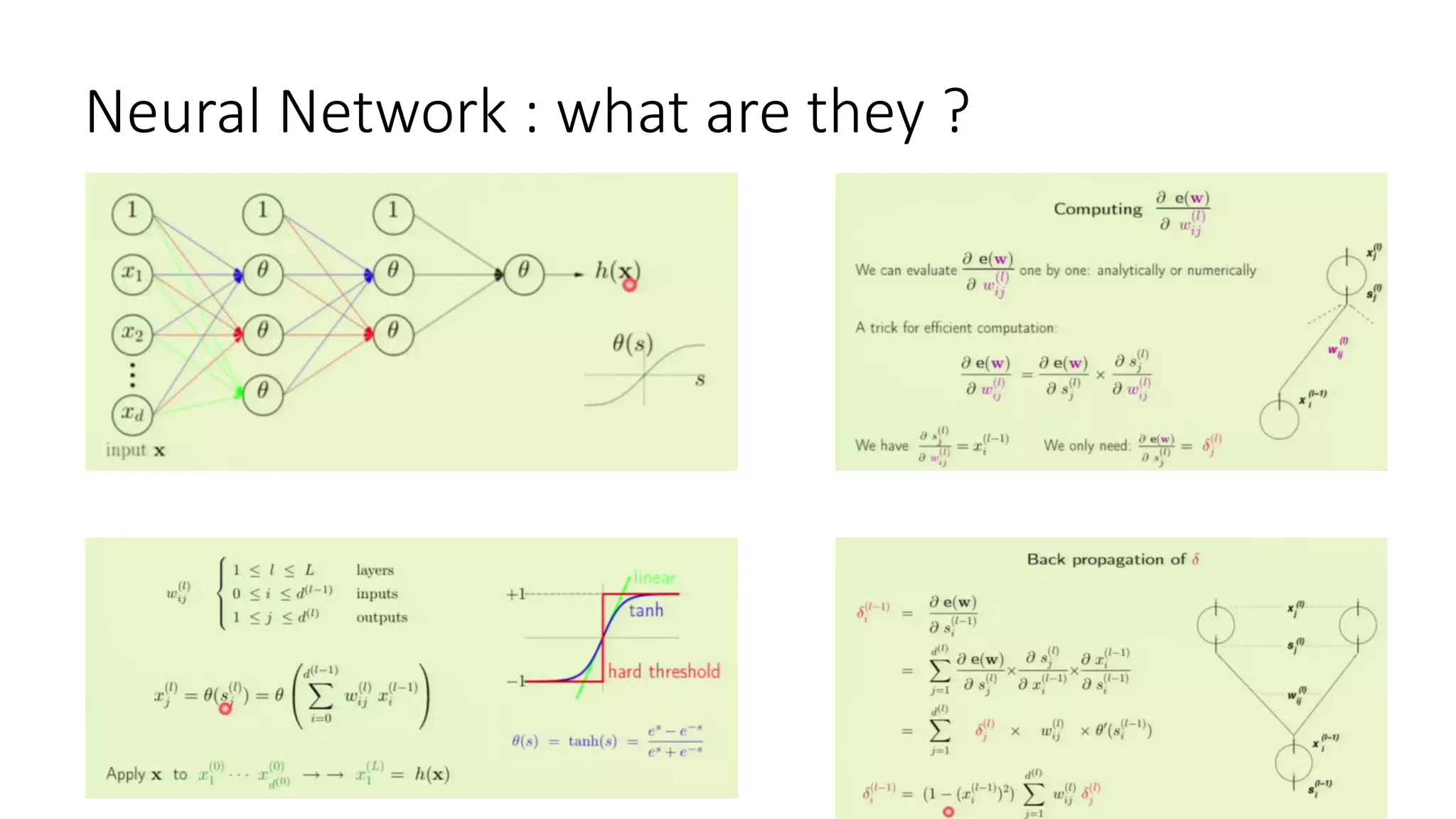 Neural Network : what are they ?
 