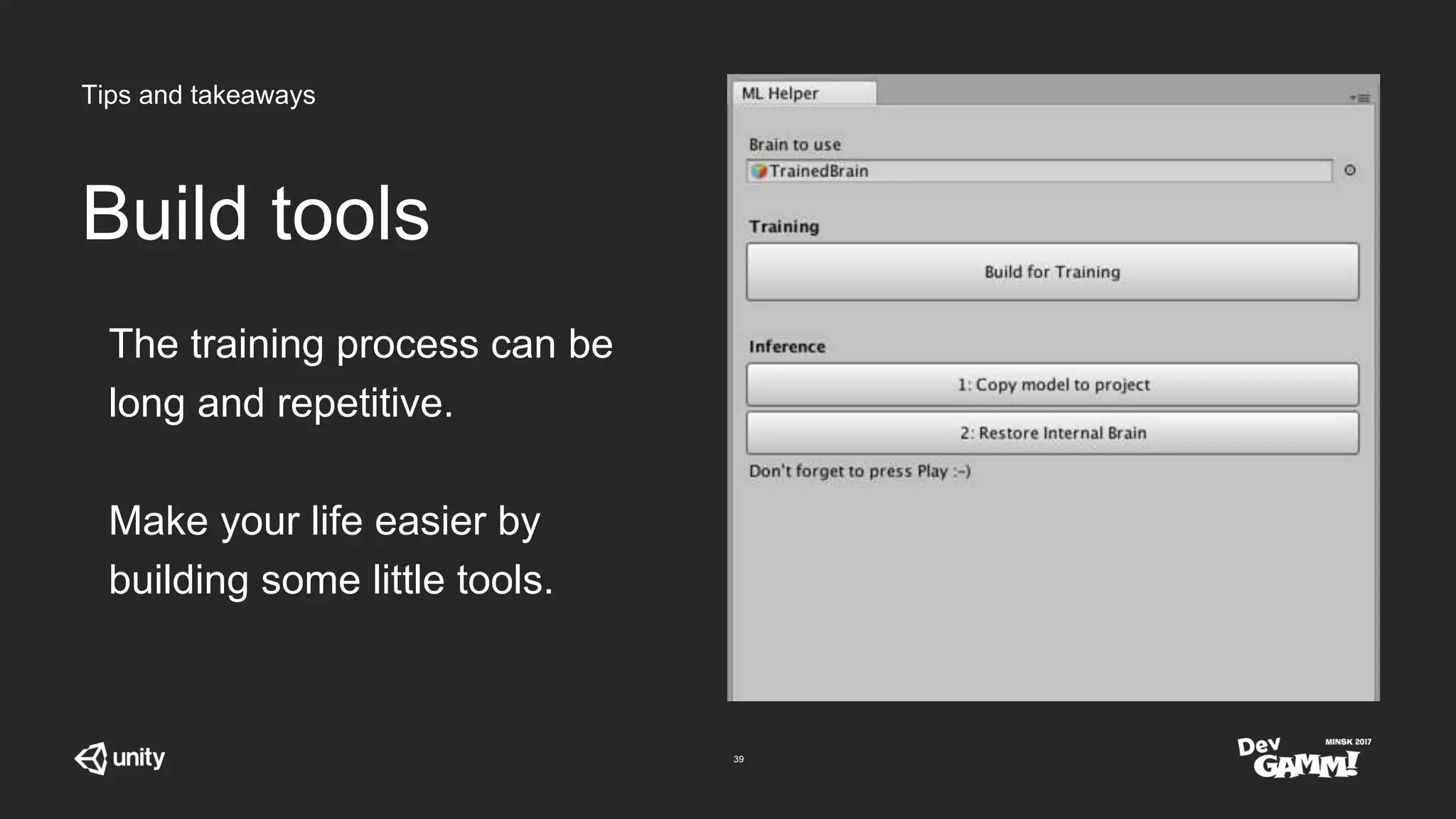 Machine Learning in Unity - How to give your game AI a real brain | PPTX
