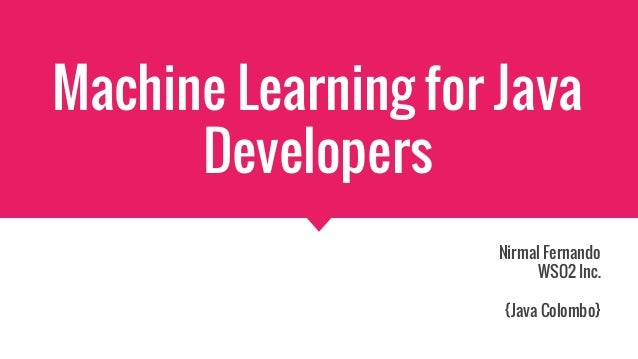 machine learning for java developers
