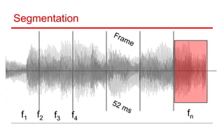Segmentation
Frame
52 ms
f1 f2 f3 f4
fn
 