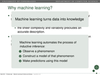 Machine learning for Science and Society | PPT