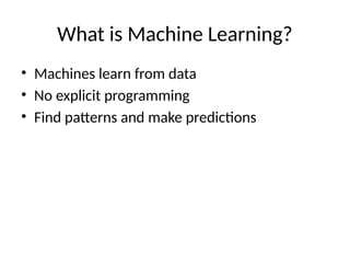 Comprehensive Introduction to Machine Learning Concepts and ...