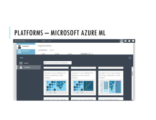 PLATFORMS – MICROSOFT AZURE ML
 