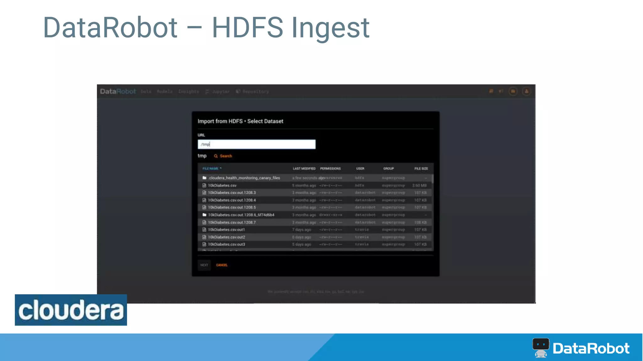 DataRobot – HDFS Ingest
 