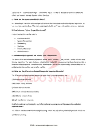 Machine learning interview questions and answers | PDF | Computing ...
