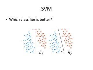 SVM 
• Which classifier is better? 
 