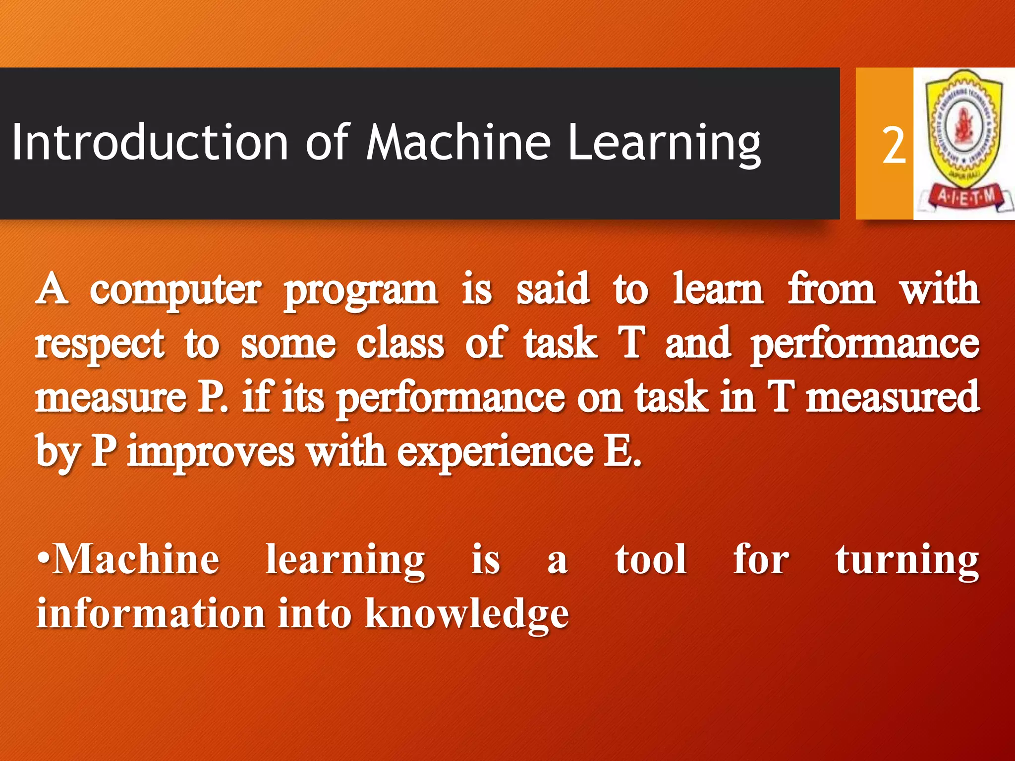 Machine learning introduction by arpit_sharma | PPT