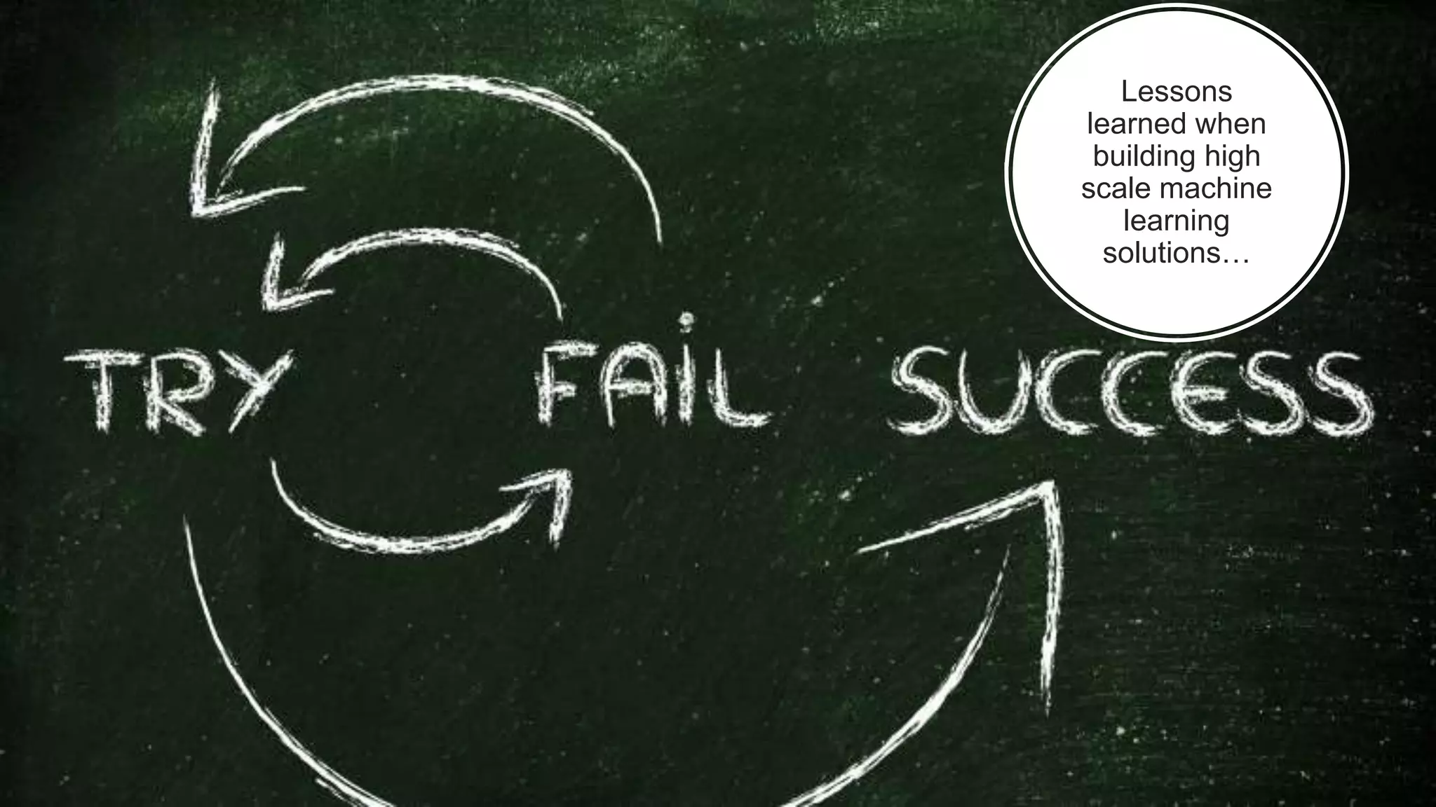 Lessons
learned when
building high
scale machine
learning
solutions…
 