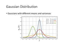Gaussian Distribution
• Gaussians with different means and variances
 