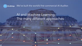 We’ve built the world’s first commercial AI Auditor.
AI and Machine Learning:
The many different approaches
 