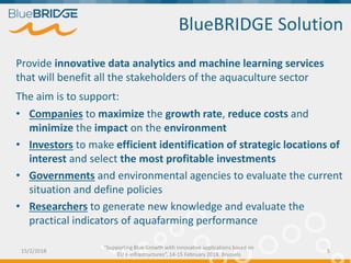 Provide innovative data analytics and machine learning services
that will benefit all the stakeholders of the aquaculture ...