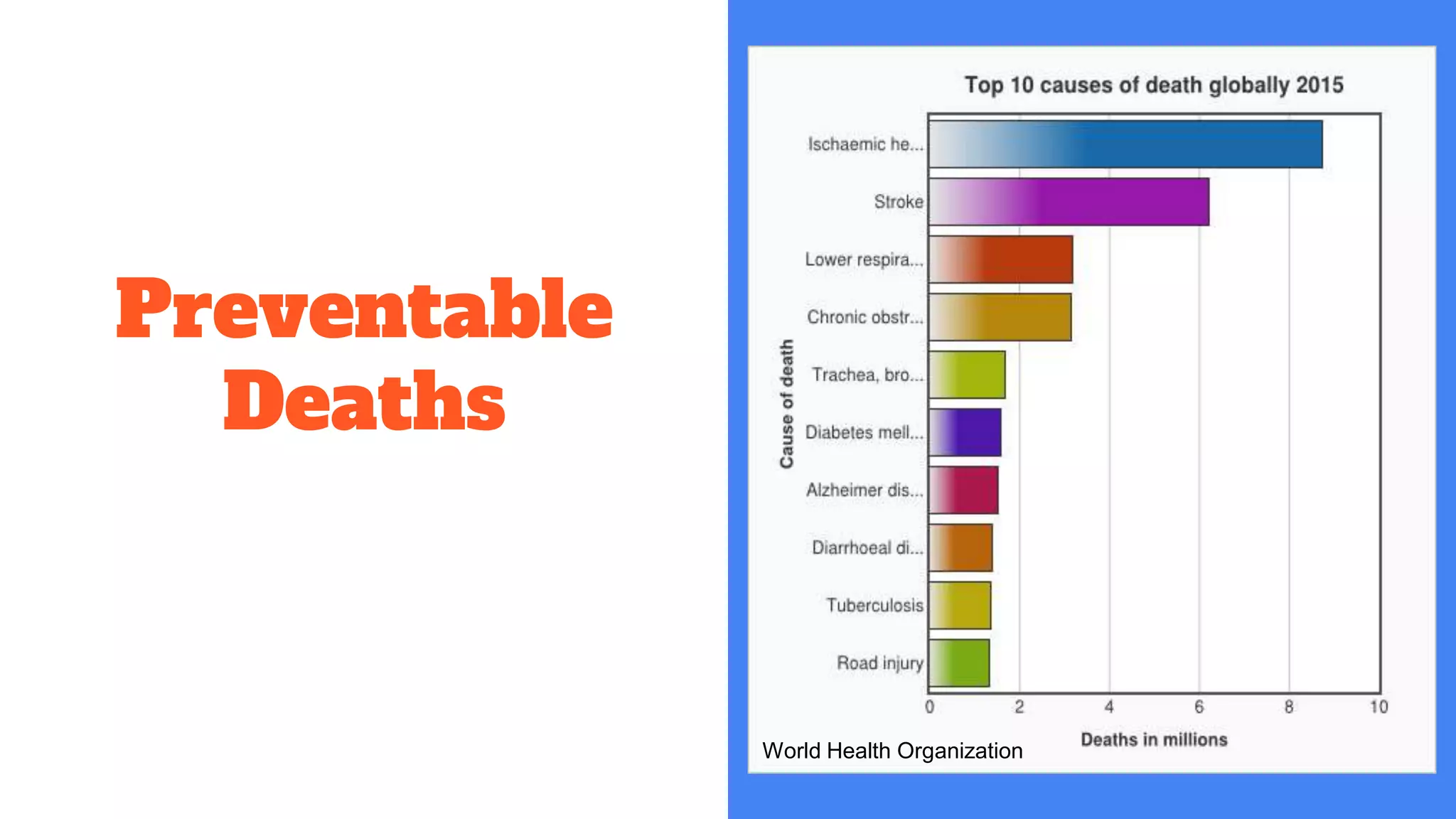 Preventable
Deaths
World Health Organization
 