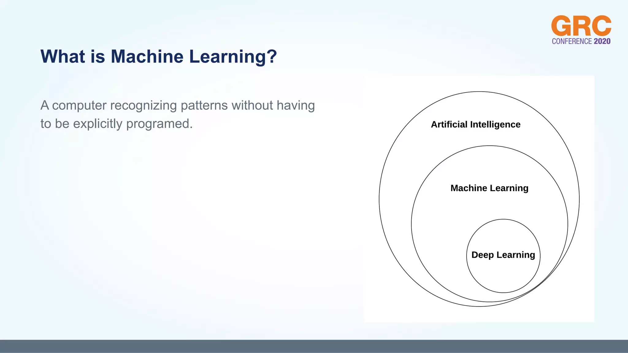 A computer recognizing patterns without having
to be explicitly programed.
What is Machine Learning?
 
